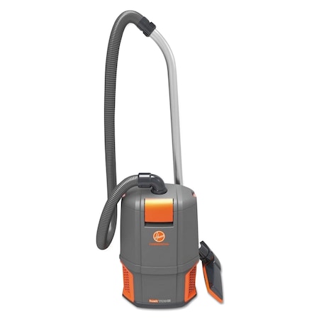 Hoover Commercial HushTone Backpack Vacuum Cleaner, 11.7 lb., Gray/Orange CH34006